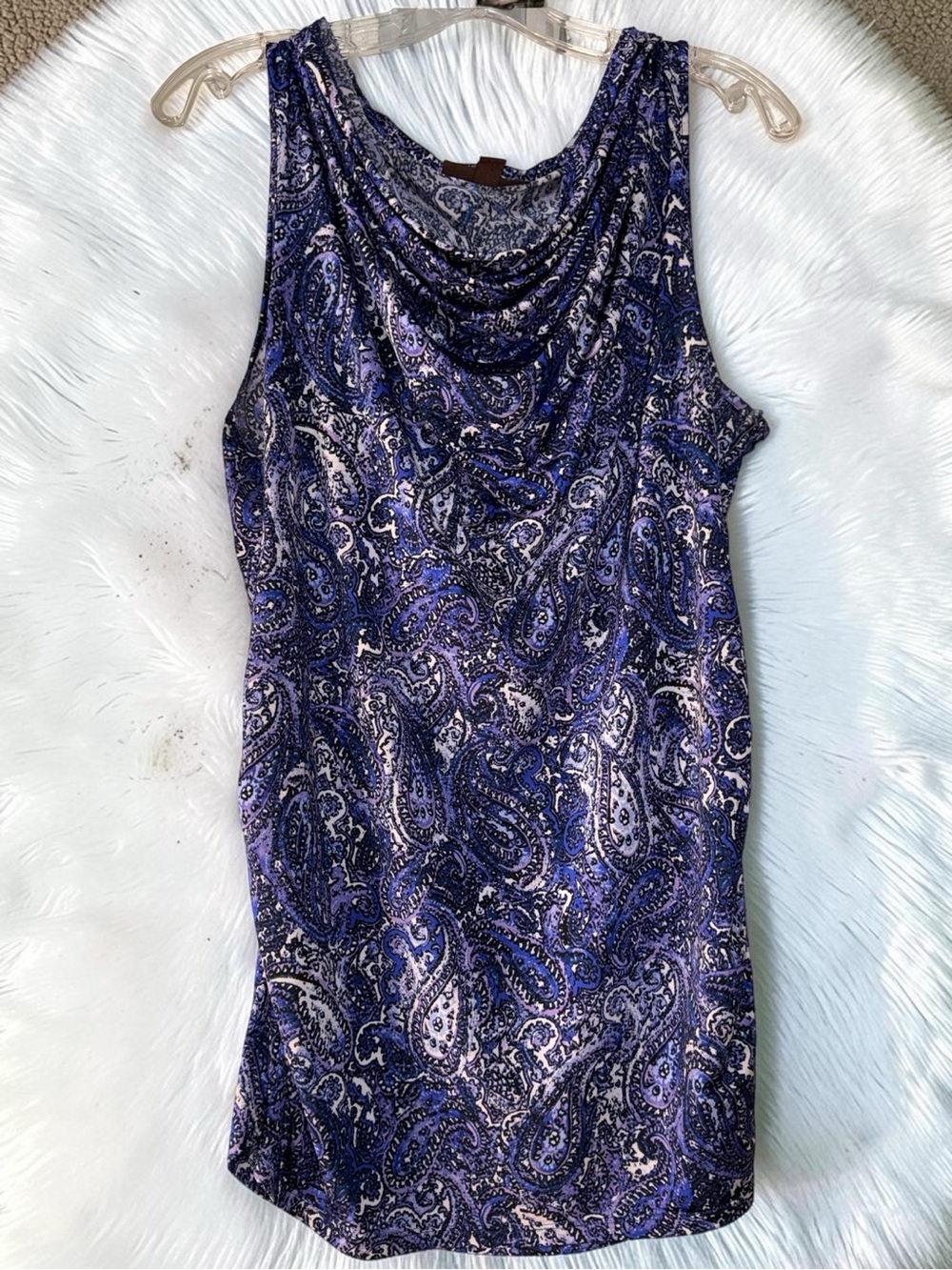 Dana Buchman Purple Paisley Cowl Neck Camisole